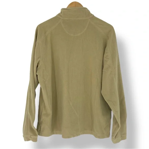 L.L. Bean Men's Tan Fleece Pullover 1/4 zip Performance Outdoor Wear size Large